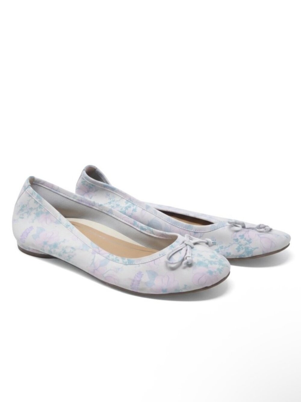 7 Vionic Callisto Flats Shoes Pastel Flowers Pink Green Purple Lavender Floral